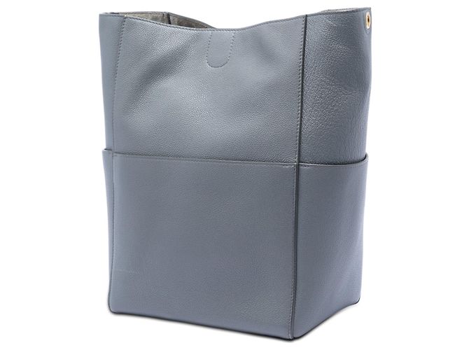 16 Céline Borsa a secchiello Celine Gray Medium in pelle Seau Sangle Marrone - vista 2