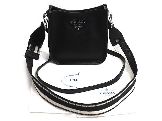 Borsa a tracolla Prada Vitello Daino Nero - vista 8