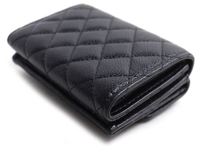Chanel Boy Chanel Matelassé Dreifach-Geldbeutel Schwarz - Ansicht 2