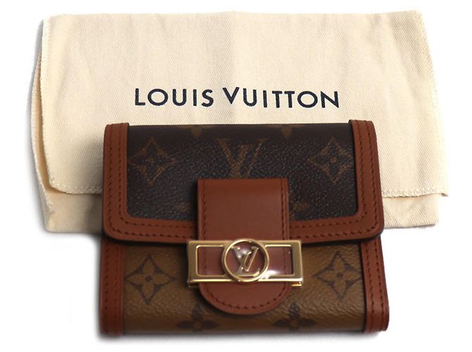 Louis Vuitton Portefeuille Dauphine Compact Klapperbrieftasche Braun - Ansicht 7