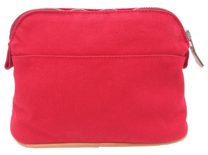 Hermès Bolso de mano Hermes Bolide 20 de algodón rojo para mujer Roja - vista 2