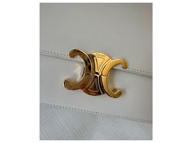 Bolsa Céline Triomphe Teen Branco Ártico - vista 2