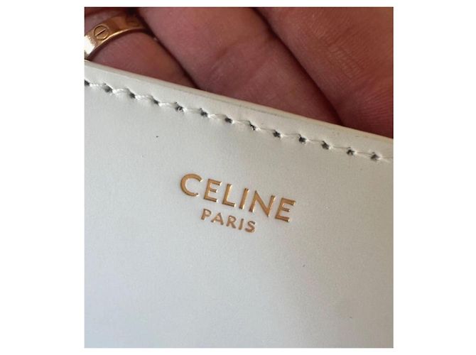 Bolsa Céline Triomphe Teen Branco Ártico - vista 8