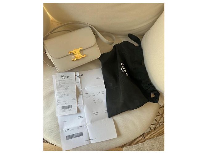 Bolsa Céline Triomphe Teen Branco Ártico - vista 9
