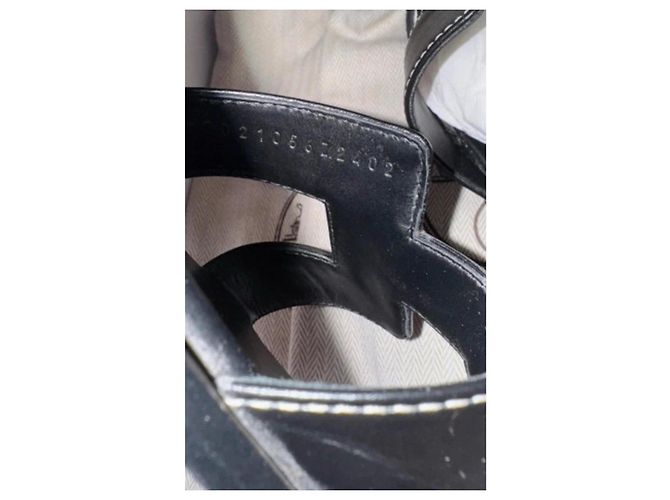 Sandali Hermès Oran in pelle nera Nero - vista 4