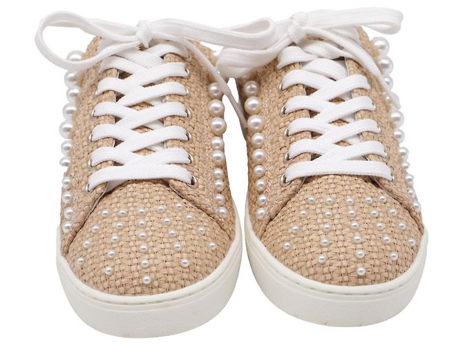 Mule Goldie di Stuart Weitzman in rafia beige - vista 2