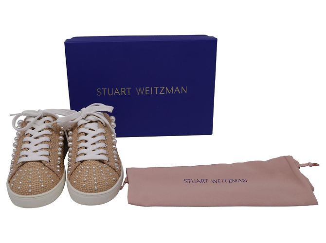 Mule Goldie di Stuart Weitzman in rafia beige - vista 9