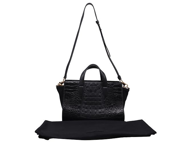 Borsa Tote Pelican in pelle nera con stampa coccodrillo Alexander Wang Nero - vista 6