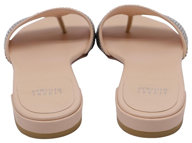 Sandali piatti decorati Stuart Weitzman in pelle argento - vista 5
