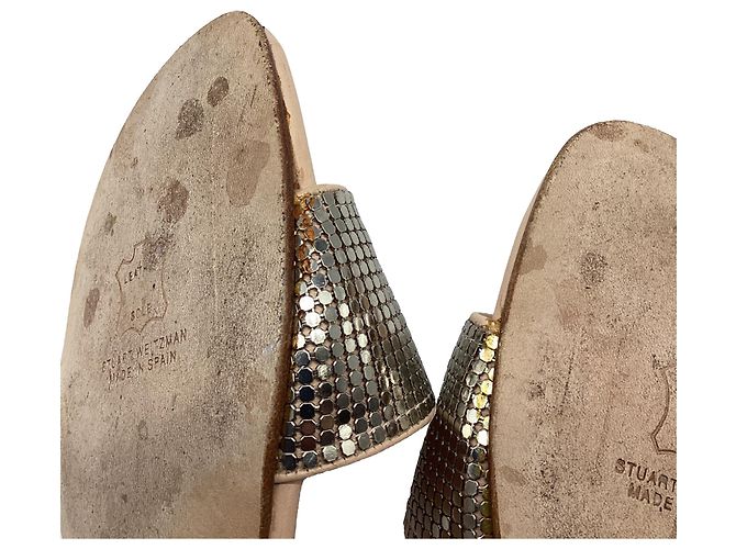 Sandali piatti decorati Stuart Weitzman in pelle argento - vista 9