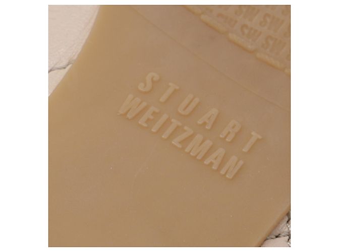 Sapatilhas acolchoadas Stuart Weitzman em couro bege - vista 7