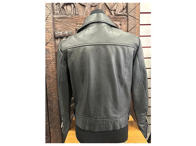 Autre Marque Camaïeu Schwarze Lederjacke Biker Perfecto - Ansicht 3