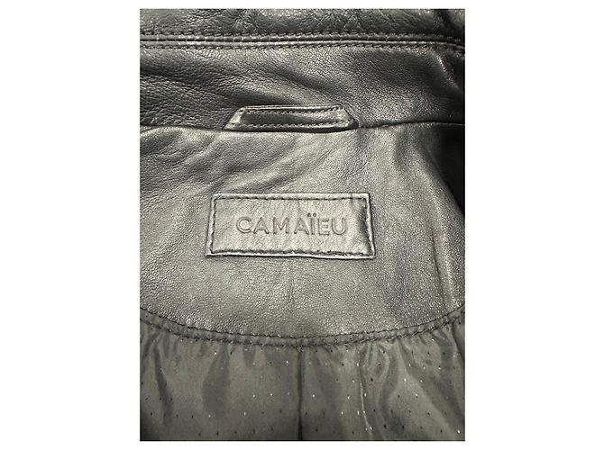 Autre Marque Camaïeu Schwarze Lederjacke Biker Perfecto - Ansicht 5