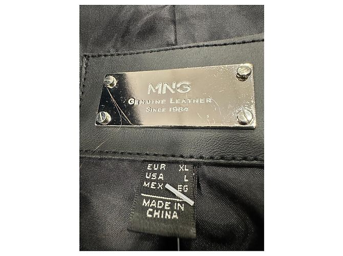 Mango Black Leather and Suede Biker Jacket - view 8