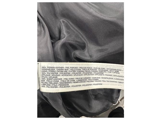 Mango Black Leather and Suede Biker Jacket - view 9