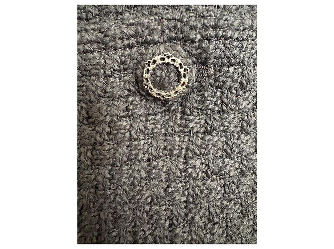 Chanel Black Wool Jacket with Chain Detail - view 4