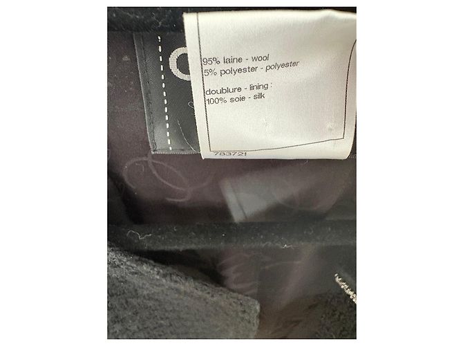 Chanel Black Wool Jacket with Chain Detail - view 7