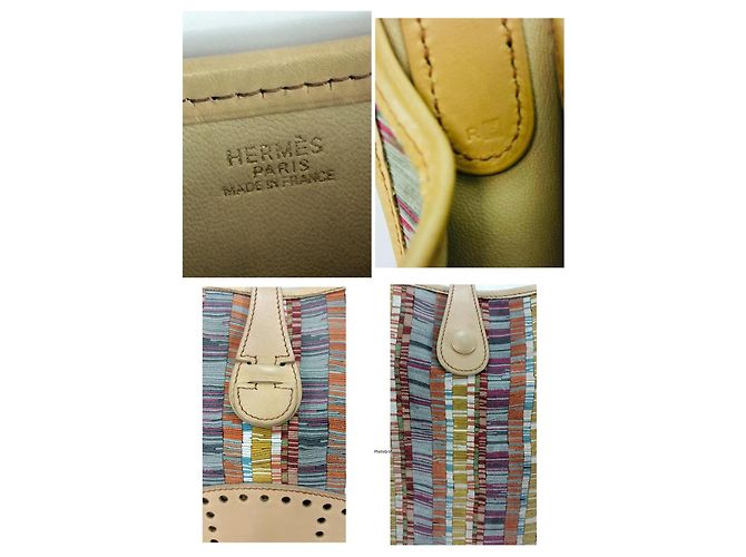 Borsa Hermès Evelyne PM Box Vibrato Multicolore Beige - vista 10