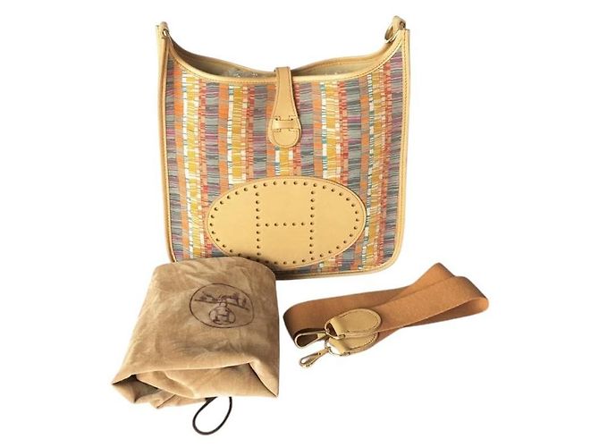 Borsa Hermès Evelyne PM Box Vibrato Multicolore Beige - vista 2