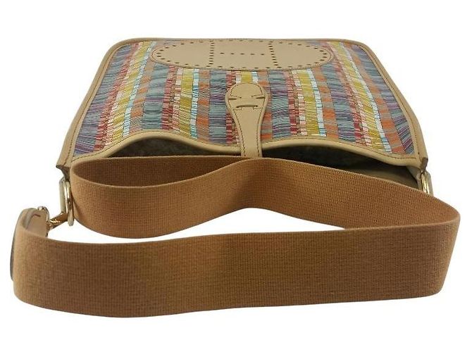 Borsa Hermès Evelyne PM Box Vibrato Multicolore Beige - vista 3