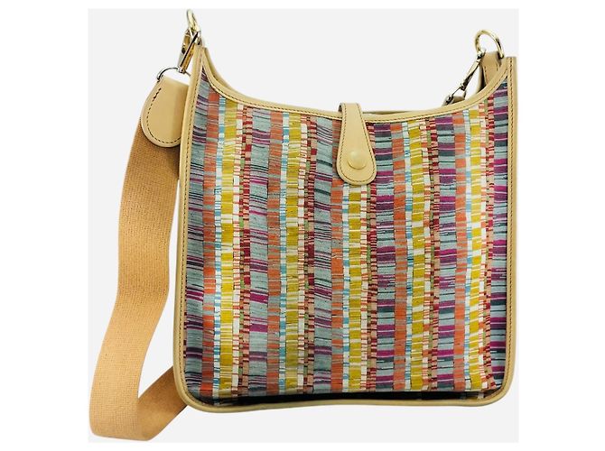 Borsa Hermès Evelyne PM Box Vibrato Multicolore Beige - vista 6