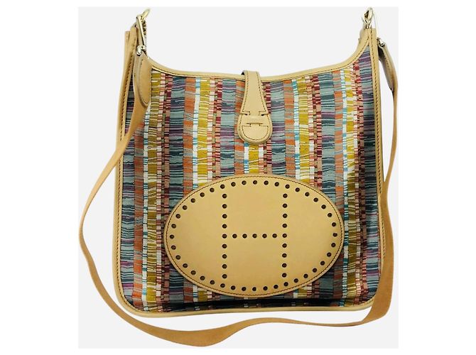 Borsa Hermès Evelyne PM Box Vibrato Multicolore Beige - vista 7