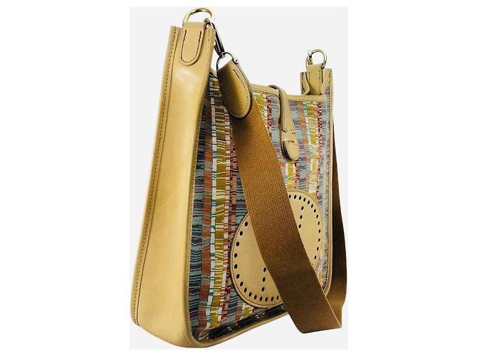 Borsa Hermès Evelyne PM Box Vibrato Multicolore Beige - vista 8