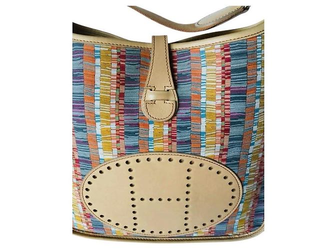 Borsa Hermès Evelyne PM Box Vibrato Multicolore Beige - vista 9
