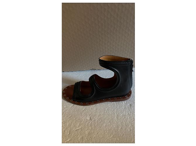 Sandali Chloé in pelle nera con cinturino alla caviglia Nero - vista 3