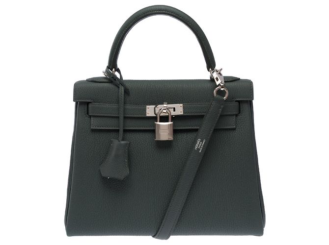 Hermès Borsa HERMES Kelly 25 in Pelle Verde - 103493 - vista 3