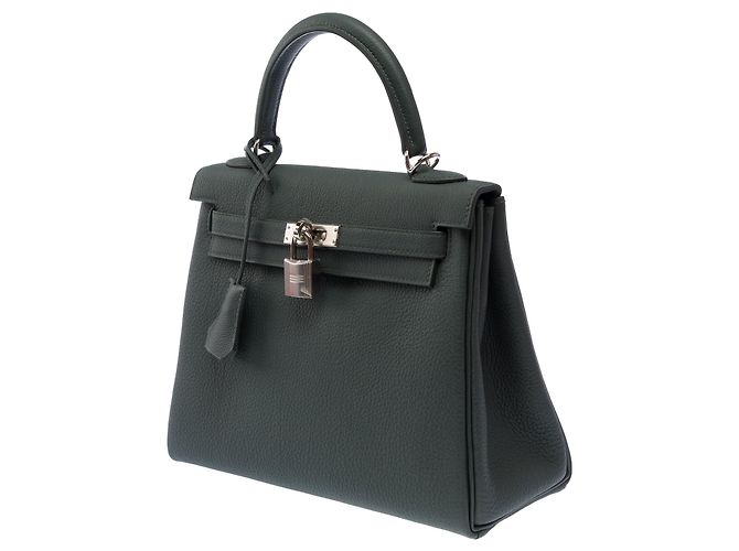 Hermès Borsa HERMES Kelly 25 in Pelle Verde - 103493 - vista 5