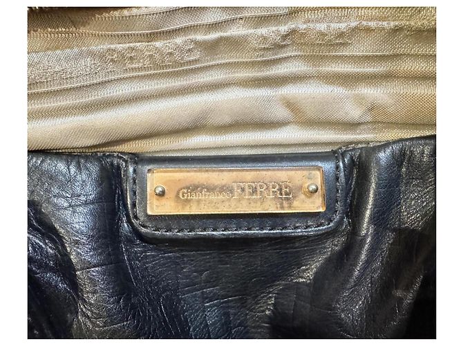 Borsa a mano in pelle nera Gianfranco Ferré Nero - vista 5