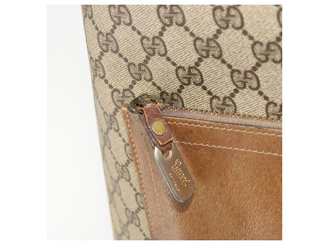 Borsa Tote GUCCI GG Supreme Web Sherry Line PVC Beige Rosso Verde Auth 177505 - vista 11