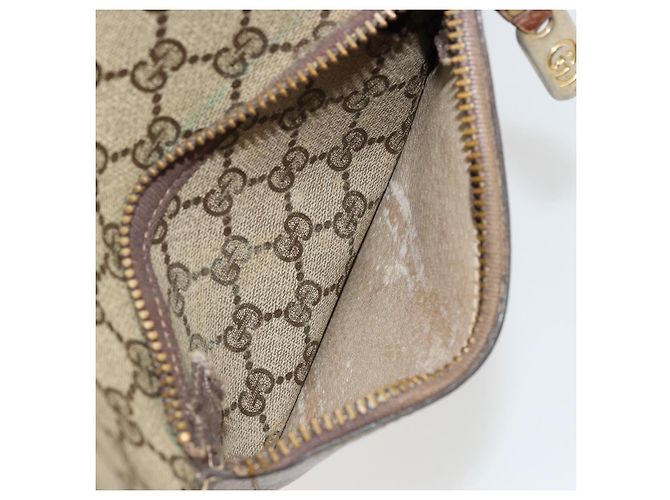 Borsa Tote GUCCI GG Supreme Web Sherry Line PVC Beige Rosso Verde Auth 177505 - vista 12