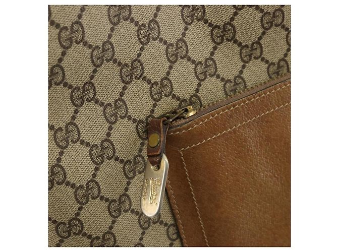Borsa Tote GUCCI GG Supreme Web Sherry Line PVC Beige Rosso Verde Auth 177505 - vista 18