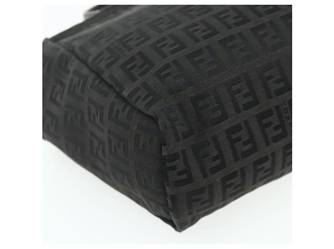 Borsa a mano FENDI Zucchino Canvas Nera Argento Auth 178108 Nero - vista 14