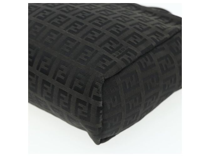 Borsa a mano FENDI Zucchino Canvas Nera Argento Auth 178108 Nero - vista 15