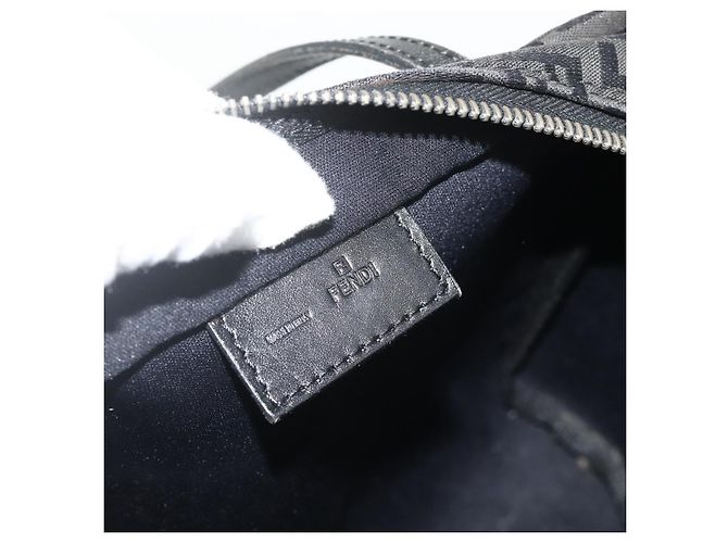 Borsa a mano FENDI Zucchino Canvas Nera Argento Auth 178108 Nero - vista 17