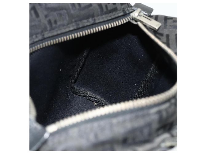 Borsa a mano FENDI Zucchino Canvas Nera Argento Auth 178108 Nero - vista 18