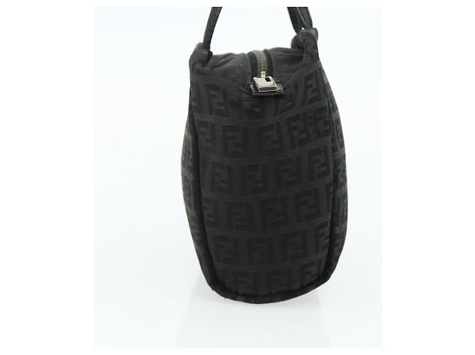 Borsa a mano FENDI Zucchino Canvas Nera Argento Auth 178108 Nero - vista 3