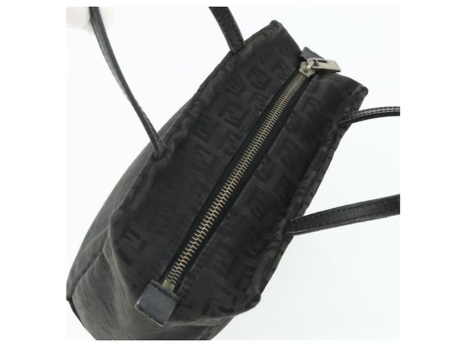 Borsa a mano FENDI Zucchino Canvas Nera Argento Auth 178108 Nero - vista 6