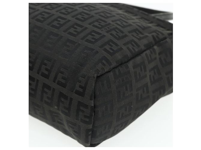 Borsa a mano FENDI Zucchino Canvas Nera Argento Auth 178108 Nero - vista 9