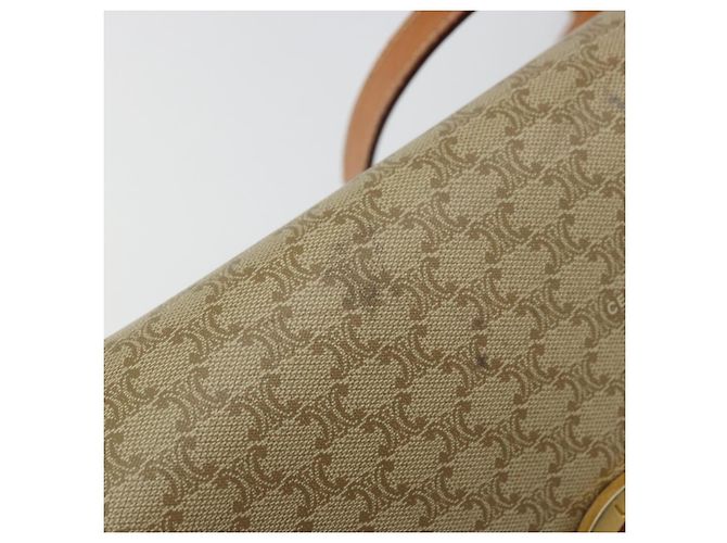 Céline Borsa a tracolla CELINE Macadam Canvas PVC Beige Oro Auth 171226 D'oro - vista 10