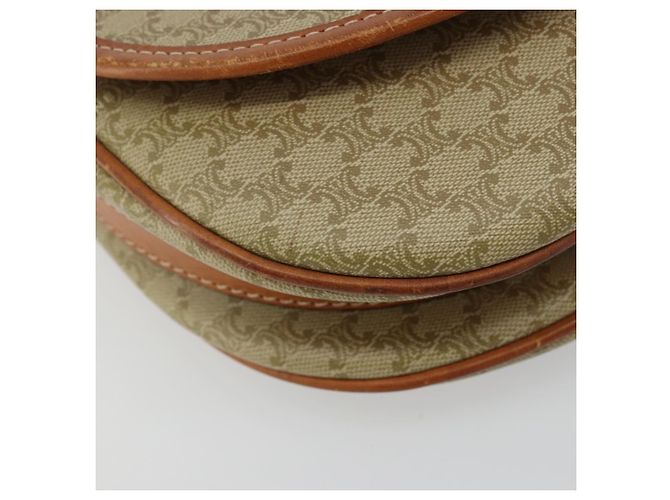 Céline Borsa a tracolla CELINE Macadam Canvas PVC Beige Oro Auth 171226 D'oro - vista 14