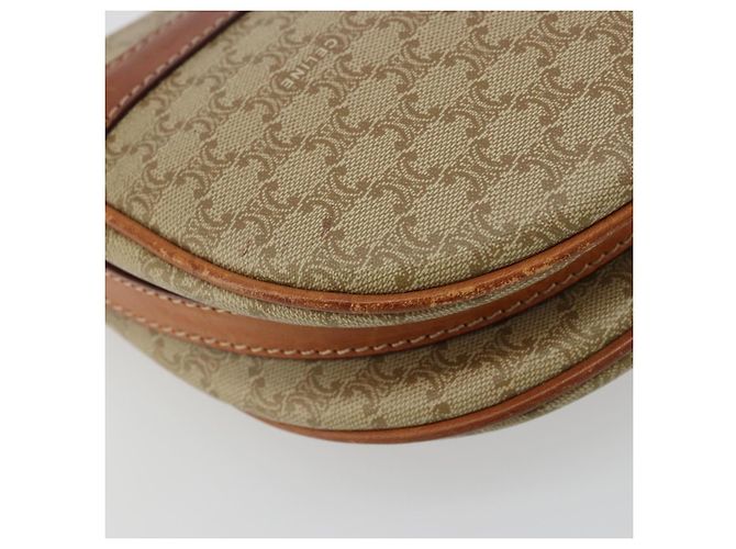 Céline Borsa a tracolla CELINE Macadam Canvas PVC Beige Oro Auth 171226 D'oro - vista 16