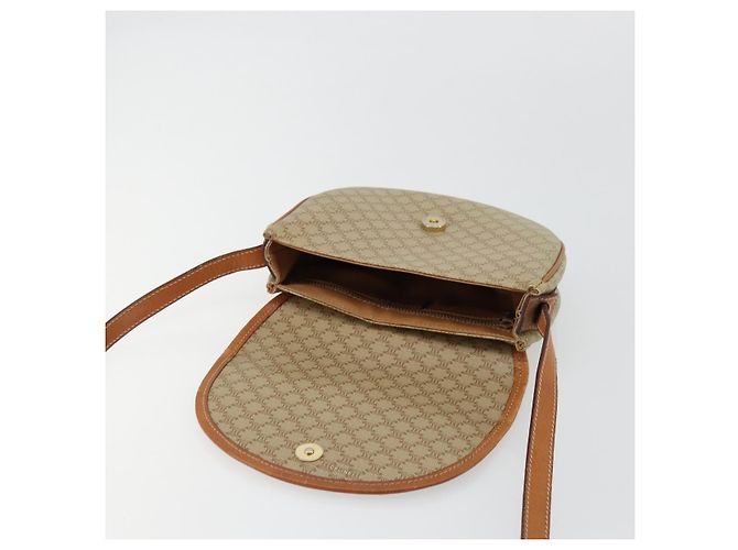Céline Borsa a tracolla CELINE Macadam Canvas PVC Beige Oro Auth 171226 D'oro - vista 18