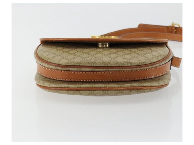 Céline Borsa a tracolla CELINE Macadam Canvas PVC Beige Oro Auth 171226 D'oro - vista 5