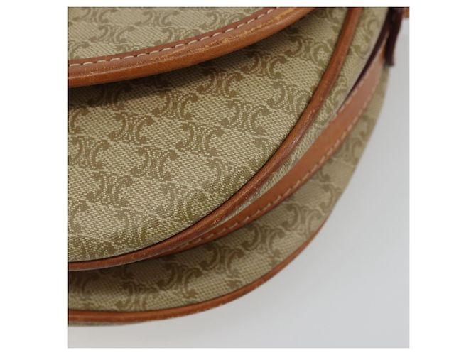 Céline Borsa a tracolla CELINE Macadam Canvas PVC Beige Oro Auth 171226 D'oro - vista 9