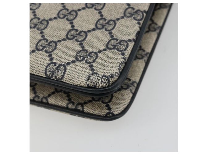 Borsa a tracolla GUCCI GG Supreme Sherry Line PVC Navy Gold 41 02 013 Auth fm5338 D'oro Blu navy - vista 15