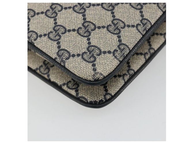 Borsa a tracolla GUCCI GG Supreme Sherry Line PVC Navy Gold 41 02 013 Auth fm5338 D'oro Blu navy - vista 16